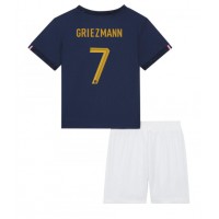 Fotballdrakt Barn Frankrike Antoine Griezmann #7 Hjemmedraktsett VM 2022 Kortermet (+ Korte bukser)